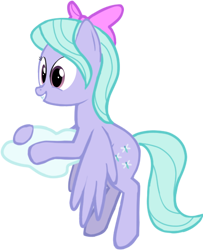 Size: 454x559 | Tagged: safe, artist:azgchip, imported from derpibooru, flitter, pegasus, pony, background pony, bow, cloud, digital art, female, flying, hoof hold, mare, simple background, smiling, solo, transparent background