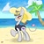 Size: 894x894 | Tagged: safe, artist:sweetstrokesstudios, imported from derpibooru, oc, oc only, oc:silken soul, pony, succubus, succubus pony, series:monstermaresandyou, beach, clothes, devil tail, hat, horns, looking at you, ocean, one-piece swimsuit, palm tree, ponytail, sand, smiling, smiling at you, solo, succubus tail, sun hat, swimsuit, tree