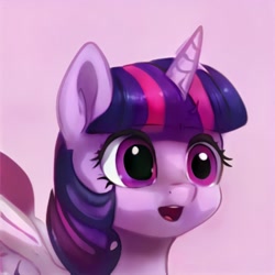 Size: 1024x1024 | Tagged: safe, artist:thisponydoesnotexist, imported from derpibooru, twilight sparkle, alicorn, pony, adorable face, ai content, ai generated, cute, female, generator:thisponydoesnotexist, neural network, not twilight sparkle, pog, pogchamp, poggers, solo