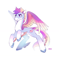 Size: 1280x1247 | Tagged: safe, artist:kino-ta, imported from derpibooru, oc, oc only, pegasus, pony, colored wings, feathered fetlocks, male, multicolored wings, simple background, solo, stallion, white background, wings