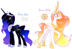 Size: 1280x867 | Tagged: safe, artist:hate-love12, imported from derpibooru, princess celestia, princess luna, pony, alternate design, simple background, transparent background