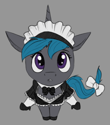 Size: 1050x1200 | Tagged: safe, artist:stray prey, imported from derpibooru, oc, oc:lucent, pony, unicorn, adorable face, clothes, crossdressing, cute, dress, eyelashes, looking at you, maid, male, solo, stallion