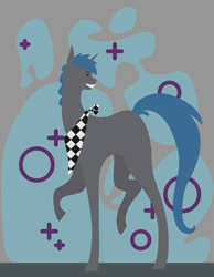 Size: 1550x2000 | Tagged: safe, artist:stray prey, imported from derpibooru, oc, oc:lucent, unicorn, abstract, abstract background, bandana, female, google, male, parody, smiling, stallion