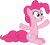 Size: 3362x3000 | Tagged: safe, artist:cloudy glow, artist:cloudyglow, imported from derpibooru, pinkie pie, earth pony, pony, horse play, .ai available, bipedal, blue eyes, female, high res, mare, open mouth, open smile, ponk, simple background, sitting, smiling, solo, spreading, transparent background, vector