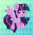 Size: 2480x2647 | Tagged: safe, artist:ninnydraws, imported from derpibooru, twilight sparkle, alicorn, pony, abstract background, blushing, cute, flying, heart eyes, high res, looking at you, solo, twiabetes, twilight sparkle (alicorn), wingding eyes