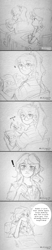 Size: 720x3455 | Tagged: safe, artist:lzjian79, imported from derpibooru, sci-twi, sunset shimmer, twilight sparkle, equestria girls, female, glasses, lesbian, pencil drawing, scitwishimmer, shipping, sketch, speech bubble, sunsetsparkle, traditional art