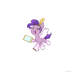 Size: 2048x2047 | Tagged: safe, artist:pfeffaroo, imported from derpibooru, pipp petals, pegasus, pony, cellphone, g5, high res, phone, simple background, smartphone, solo, white background
