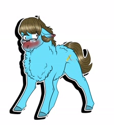 Size: 2014x2255 | Tagged: safe, artist:inisealga, imported from derpibooru, oc, oc only, oc:modular, earth pony, pony, blushing, chest fluff, commission, ear blush, earth pony oc, floppy ears, glasses, high res, male, neck fluff, nervous, simple background, solo, solo male, stallion, sticker, sticker pack, sticker set, transparent background, white background
