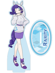 Size: 1668x2224 | Tagged: safe, alternate version, artist:batipin, imported from derpibooru, part of a set, rarity, equestria girls, clothes, female, hoodie, human coloration, one eye closed, simple background, solo, transparent background, wink