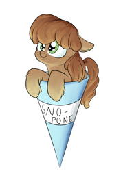 Size: 1000x1400 | Tagged: safe, artist:rocket-lawnchair, imported from ponybooru, oc, oc only, oc:evergreen, pony, /mlp/, cute, female, fluffy, mare, simple background, sno-pone, snow cone, snowcone, snowpony (species), taiga pony, white background, wip