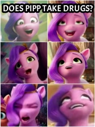 Size: 1500x1999 | Tagged: safe, edit, edited screencap, imported from derpibooru, screencap, pipp petals, sunny starscout, pegasus, pony, 3d, ahegao, faic, female, g5, implied drug use, mare, my little pony: a new generation, open mouth, pipp petals is best facemaker, uvula