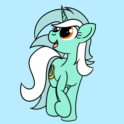 Size: 2000x2000 | Tagged: safe, artist:dafiltafish, imported from derpibooru, lyra heartstrings, pony, unicorn, blue background, high res, simple background, solo