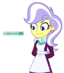 Size: 489x556 | Tagged: safe, edit, edited screencap, imported from derpibooru, screencap, upper crust, derpibooru, equestria girls, friendship games, 666, clothes, crystal prep academy uniform, meta, milestone, number of the beast, school uniform, solo, tags