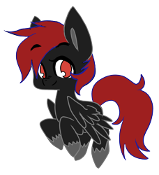 Size: 1740x1905 | Tagged: safe, imported from derpibooru, oc, oc only, oc:shadow sky, pegasus, pony, cute, eyebrows, eyebrows visible through hair, looking at you, nose wrinkle, red and black oc, red eyes, simple background, smiling, smiling at you, solo, transparent background