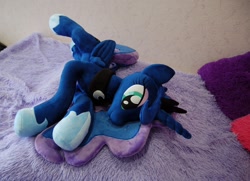 Size: 2400x1735 | Tagged: safe, artist:lanacraft, imported from derpibooru, princess luna, pony, female, irl, lying down, mare, photo, plushie, prone, solo