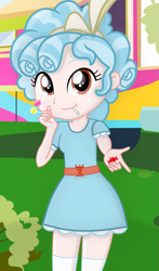 Size: 1131x1920 | Tagged: safe, artist:cgh-walker, artist:charliexe, artist:grapefruit-face, imported from derpibooru, cozy glow, equestria girls, base used, candy, clothes, cozybetes, cute, dress, equestria girls-ified, female, food, freckles, happy, lollipop, offering, show accurate, socks, solo, standing, trace