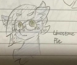 Size: 1121x945 | Tagged: safe, artist:metaruscarlet, imported from derpibooru, limestone pie, earth pony, pony, chest fluff, female, lined paper, mare, sketch, solo, traditional art