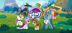 Size: 1666x768 | Tagged: safe, idw, imported from derpibooru, ahuizotl, chancellor puddinghead, clover the clever, commander hurricane, princess platinum, private pansy, queen parabola, smart cookie, alicorn, earth pony, pegasus, pony, unicorn, zebra, zebra alicorn, female, founders of equestria, g4, gameloft, loading screen, male, mare, my little pony logo, official, stallion, text, video game