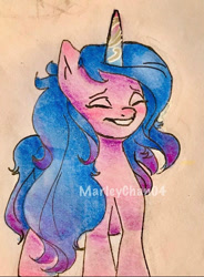 Size: 551x748 | Tagged: safe, artist:marley-chan04, imported from derpibooru, izzy moonbow, pony, g5, solo, traditional art