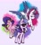 Size: 2459x2690 | Tagged: safe, artist:lobsterrik, imported from derpibooru, pipp petals, queen haven, zipp storm, pegasus, pony, adorapipp, adorazipp, cellphone, cute, female, g5, high res, mare, mother and child, mother and daughter, phone, royal sisters (g5), siblings, sisters, sunglasses