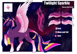 Size: 1920x1358 | Tagged: safe, artist:oneiria-fylakas, imported from derpibooru, twilight sparkle, alicorn, pony, alternate design, reference sheet, solo, twilight sparkle (alicorn)