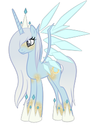 Size: 1500x2000 | Tagged: safe, artist:magicpebbles, imported from derpibooru, oc, oc only, oc:clarity, alicorn, pony, artificial wings, augmented, mechanical wing, simple background, solo, transparent background, wings