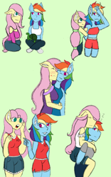 Size: 800x1280 | Tagged: safe, artist:mintymelody, imported from derpibooru, fluttershy, rainbow dash, anthro, female, flutterdash, lesbian, shipping