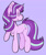 Size: 1280x1511 | Tagged: safe, artist:wholesomeponies, artist:yourrdazzle, imported from derpibooru, starlight glimmer, pony, unicorn, backwards cutie mark, chest fluff, female, mare, no pupils, purple background, request, simple background, smiling, solo