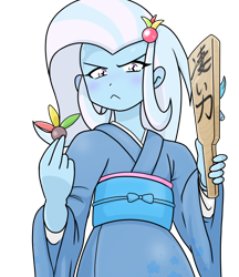 Size: 640x740 | Tagged: safe, alternate version, artist:batipin, imported from derpibooru, part of a set, trixie, equestria girls, clothes, female, japanese, kimono (clothing), simple background, solo, transparent background
