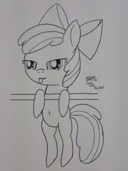 Size: 768x1024 | Tagged: safe, artist:ttpercent, imported from derpibooru, apple bloom, earth pony, pony, :p, female, filly, foal, sketch, tongue out
