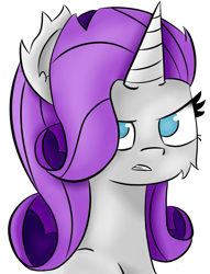 Size: 891x1166 | Tagged: safe, artist:pointdelta, imported from derpibooru, rarity, pony, unicorn, bust, female, gritted teeth, redraw, simple background, solo, white background