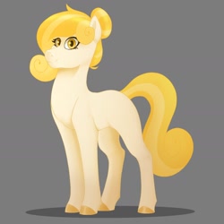Size: 1546x1546 | Tagged: safe, artist:rand-dums, imported from derpibooru, oc, oc only, oc:goldie mane, earth pony, pony, earth pony oc, female, gray background, simple background, solo
