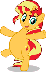 Size: 1280x1723 | Tagged: safe, artist:jhayarr23, artist:mlpfan3991, edit, imported from derpibooru, vector edit, sunset shimmer, pony, unicorn, equestria girls, mirror magic, spoiler:eqg specials, belly, big belly, bipedal, bipedal leaning, female, leaning, simple background, solo, standing, standing on one leg, stuffed belly, transparent background, vector