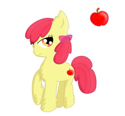 Size: 753x700 | Tagged: safe, artist:xuetuanji, imported from derpibooru, apple bloom, earth pony, pony, alternate cutie mark, apple, female, filly, foal, food, solo