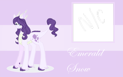 Size: 3081x1947 | Tagged: safe, artist:iheyyasyfox, imported from derpibooru, oc, oc only, oc:emerald snow, dracony, hybrid, claws, fangs, female, horns, interspecies offspring, offspring, parent:rarity, parent:spike, parents:sparity, solo