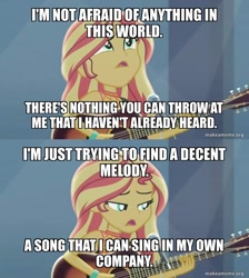 Size: 800x892 | Tagged: safe, edit, edited screencap, imported from derpibooru, screencap, sunset shimmer, equestria girls, equestria girls series, let it rain, spoiler:eqg series (season 2), caption, image macro, text, u2