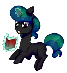 Size: 1685x1837 | Tagged: safe, artist:kaikururu, imported from derpibooru, oc, oc only, pony, unicorn, book, glowing, glowing horn, horn, magic, simple background, solo, starry eyes, telekinesis, transparent background, unicorn oc, wingding eyes