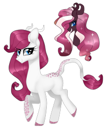 Size: 1655x1917 | Tagged: safe, artist:kaikururu, imported from derpibooru, oc, oc only, earth pony, pony, bust, colored hooves, duo, earth pony oc, ethereal mane, eyelashes, raised hoof, starry mane