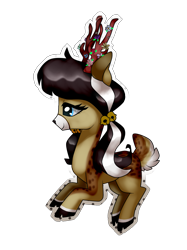 Size: 1249x1672 | Tagged: safe, artist:kaikururu, imported from derpibooru, oc, oc only, deer, pony, reindeer, antlers, eyelashes, simple background, solo, transparent background