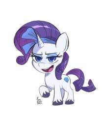 Size: 2480x2924 | Tagged: safe, artist:fanzeem, imported from derpibooru, rarity, pony, unicorn, bad thing no. 3, my little pony: pony life, eyeshadow, female, g4.5, headband, high res, makeup, mare, open mouth, simple background, solo, unshorn fetlocks, white background