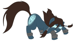 Size: 1331x786 | Tagged: safe, artist:leddaq, imported from derpibooru, earth pony, pony, angry, avatar, fanart, korra, ponified, simple background, solo, transparent background