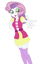 Size: 1864x3210 | Tagged: safe, artist:gmaplay, imported from derpibooru, sweetie belle, equestria girls, clothes, cute, diasweetes, older, older sweetie belle, simple background, socks, solo, thigh highs, transparent background