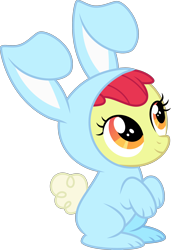 Size: 1786x2617 | Tagged: safe, artist:sollace, derpibooru exclusive, imported from derpibooru, apple bloom, earth pony, pony, family appreciation day, season 2, .svg available, adorabloom, animal costume, applebetes, bunny bloom, bunny costume, clothes, costume, cute, female, filly, foal, full body, high res, orange eyes, show accurate, simple background, sitting, smiling, solo, svg, transparent background, vector