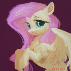 Size: 1482x1481 | Tagged: safe, artist:paipaishuaige, imported from derpibooru, fluttershy, pegasus, pony, crying, female, looking at you, sad, simple background, solo