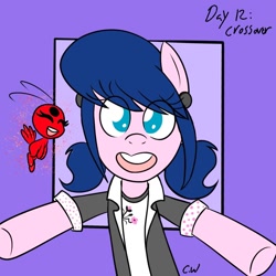 Size: 1000x1000 | Tagged: safe, artist:chelseawest, imported from derpibooru, pony, kwami, marinette dupain-cheng, miraculous ladybug, ponified, ponytober, tikki