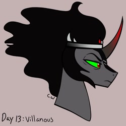 Size: 1000x1000 | Tagged: safe, artist:chelseawest, imported from derpibooru, king sombra, bust, ponytober