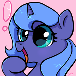 Size: 1000x1000 | Tagged: source needed, safe, artist:brella, imported from derpibooru, princess luna, pony, avatar, female, filly, solo, woona, younger