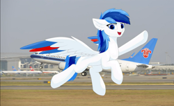 Size: 1256x768 | Tagged: safe, artist:lywings, imported from derpibooru, oc, oc only, oc:lywings, airport, boeing, boeing 737, china, china southern airlines, plane