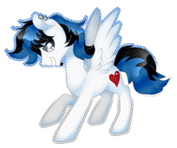 Size: 2121x1777 | Tagged: safe, artist:kaikururu, imported from derpibooru, oc, oc only, pegasus, pony, ear piercing, earring, grin, jewelry, male, pegasus oc, piercing, raised hoof, simple background, smiling, solo, stallion, transparent background, wings