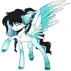 Size: 2489x2505 | Tagged: safe, artist:beamybutt, imported from derpibooru, oc, oc only, pegasus, pony, bracelet, ear fluff, eye clipping through hair, jewelry, male, nose piercing, nose ring, pegasus oc, piercing, raised hoof, simple background, solo, stallion, transparent background, wings